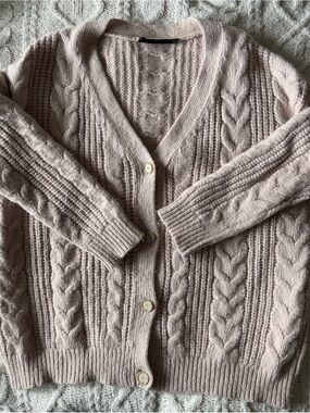 EUC Jenni Kayne Cable Cocoon Cardigan S Blush